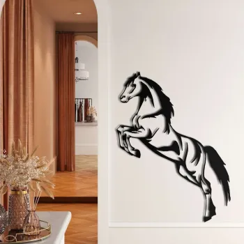 Decoratiune de perete, 5078, Metal, Dimensiuni: 33 x 76 cm, Negru imagine