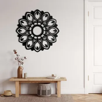 Decoratiune de perete, 5092, Metal, Dimensiune: 58 x 58 cm, Negru imagine