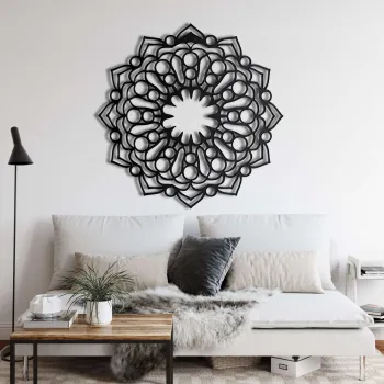 Decoratiune de perete, 5093, Metal, Dimensiuni: 71 x 71 cm, Negru imagine