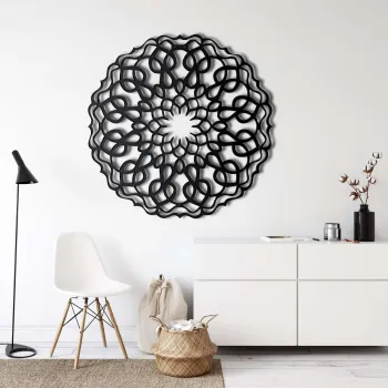 Decoratiune de perete, 5094, Metal, Dimensiune: 44 x 44 cm, Negru imagine
