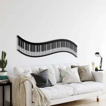 Decoratiune de perete, 5109, Metal, Dimensiune: 60 x 17 cm, Negru imagine