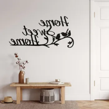 Decoratiune de perete, 5115, Metal, Dimensiuni: 75 x 39 cm, Negru imagine