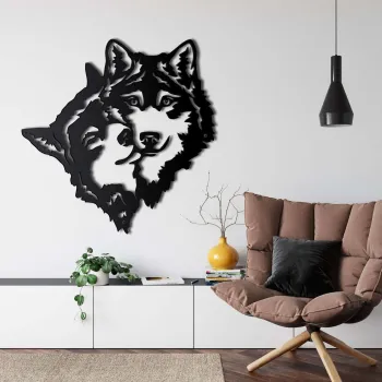 Decoratiune de perete, 5135, Metal, Dimensiune: 44 x 44 cm, Negru imagine