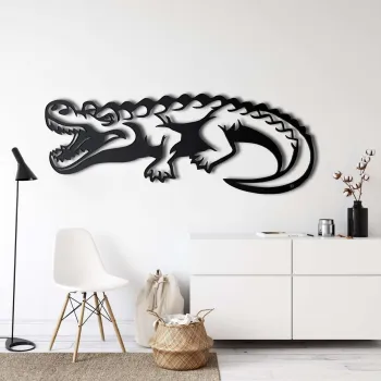 Decoratiune de perete, 5159, Metal, Dimensiune: 32 x 75 cm, Negru imagine