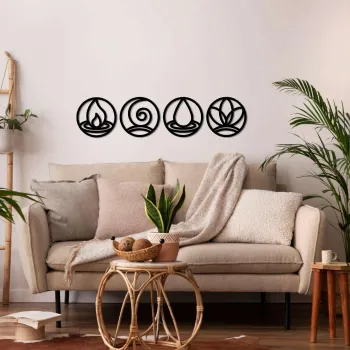 Decoratiune de perete, 5187, Metal, 30 x 30 cm, Negru imagine