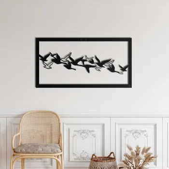 Decoratiune de perete, 5189, Metal, Dimensiune: 60 x 31 cm, Negru imagine