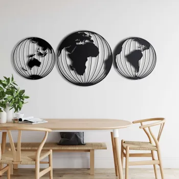 Decoratiune de perete, 5191, Metal, Dimensiuni: 38 x 50 x 38 cm, Negru imagine