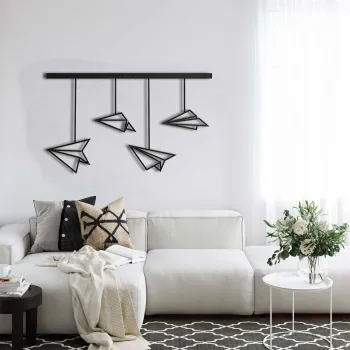 Decoratiune de perete, 5192, Metal, Dimensiune: 75 x 45 cm, Negru imagine