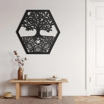 Decoratiune de perete, 5193, Metal, Dimensiuni: 44 x 46 cm, Negru imagine