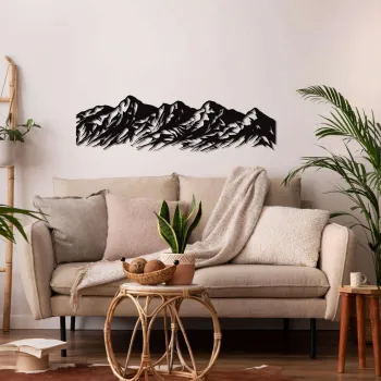 Decoratiune de perete, 5199, Metal, Dimensiune: 75 x 20 cm, Negru imagine