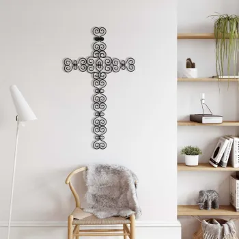 Decoratiune de perete, 5200, Metal, Dimensiuni: 44 x 75 cm, Negru imagine