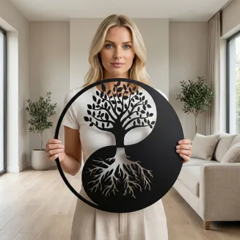 Decoratiune de perete, 5201, Metal, Dimensiune: 45 x 45 cm, Negru imagine