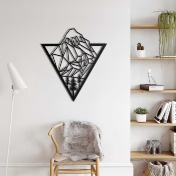 Decoratiune de perete, 5205, Metal, Dimensiuni: 75 x 63 cm, Negru imagine
