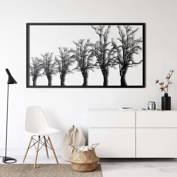 Decoratiune de perete, 5210, Metal, Dimensiuni: 75 x 42 cm, Negru imagine