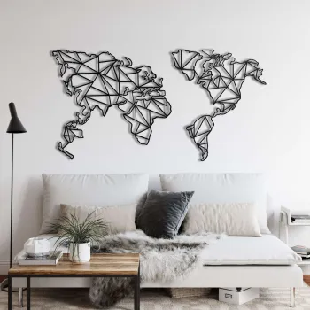 Decoratiune de perete, 5212, Metal, 100 x 53 cm, Negru imagine