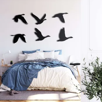 Decoratiune de perete, 5231, METAL,, 9 bucati) (Negru, imagine
