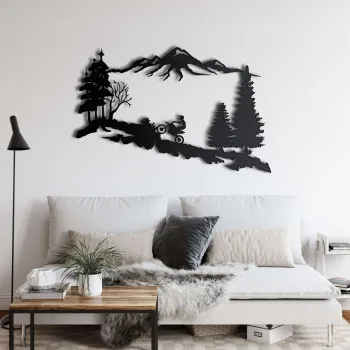 Decoratiune de perete, 5260, Metal, Dimensiuni: 75 x 48 cm, Negru imagine