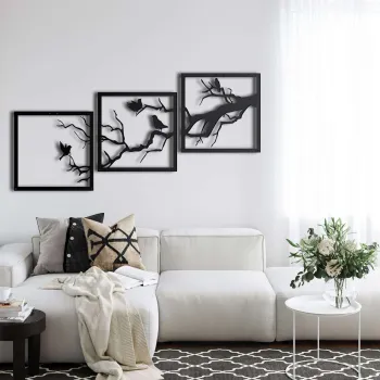 Decoratiune de perete, 5261, Metal, Dimensiune: 38 x 38 cm, Negru imagine