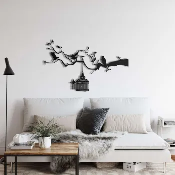 Decoratiune de perete, 5262, Metal, Dimensiuni: 75 x 46 cm, Negru imagine