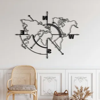 Decoratiune de perete, 5266, Metal, Dimensiuni: 98 x 75 cm, Negru imagine