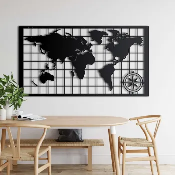 Decoratiune de perete, 5271, Metal, Dimensiuni: 75 x 43 cm, Negru imagine