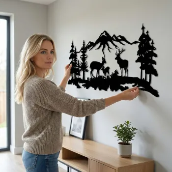 Decoratiune de perete, 5275, Metal, Dimensiune: 60 x 26 cm, Negru imagine