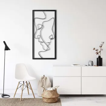 Decoratiune de perete, 5303, Metal, Dimensiuni: 33 x 75 cm, Negru imagine
