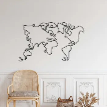 Decoratiune de perete, 5316, Metal, 100 x 60 cm, Negru imagine