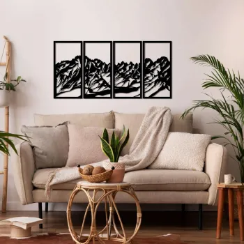 Decoratiune de perete, 5318, Metal, Dimensiune: 120 x 60 cm, Negru imagine