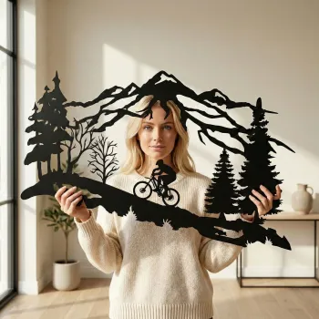 Decoratiune de perete, 5322, Metal, Dimensiuni: 117 x 75 cm, Negru imagine