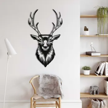 Decoratiune de perete, 5326, Metal, Dimensiune: 26 x 45 cm, Negru imagine