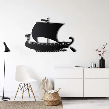 Decoratiune de perete, 5354, Metal, Dimensiuni: 75 x 52 cm, Negru imagine
