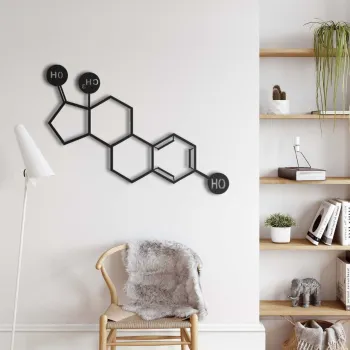 Decoratiune de perete, 5357, Metal, 90 x 64 cm, Negru imagine