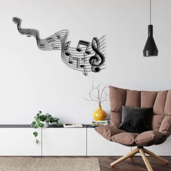 Decoratiune de perete, 5381, Metal, Dimensiuni: 75 x 32 cm, Negru imagine