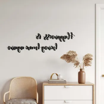 Decoratiune de perete, 5383, Metal, Dimensiune: 120 x 21 cm, Negru imagine
