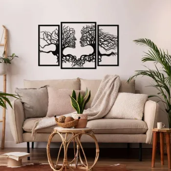 Decoratiune de perete, 5385, Metal, Dimensiuni: 151 x 89 cm, Negru imagine