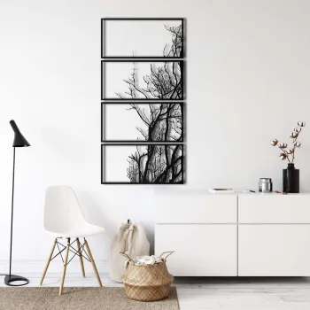 Decoratiune de perete, 5391, Metal, Dimensiune: 50 x 100 cm, Negru imagine