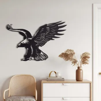 Decoratiune de perete, 5417, Metal, Dimensiune: 45 x 30 cm, Negru imagine