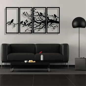 Decoratiune de perete, 5438, Metal, 100 x 50 cm, Negru imagine