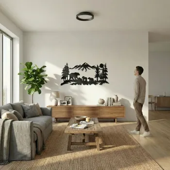 Decoratiune de perete, 5454, Metal, Dimensiune: 60 x 26 cm, Negru imagine