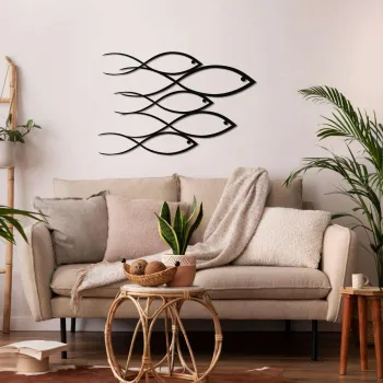 Decoratiune de perete, 5497, Metal, Dimensiune: 75 x 50 cm, Negru imagine