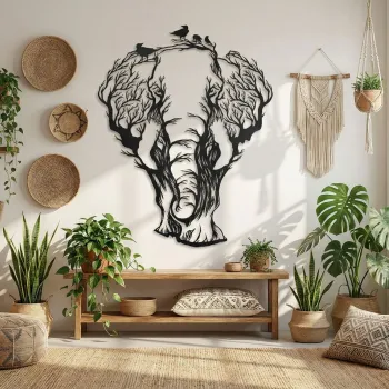 Decoratiune de perete, 5511, Metal, Dimensiuni: 59 x 75 cm, Negru imagine