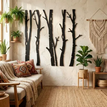 Decoratiune de perete, 5536, Metal, Dimensiune: 120 x 120 cm, Negru imagine