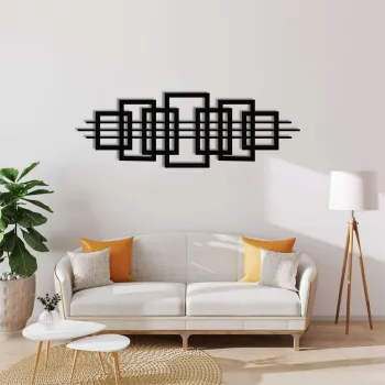 Decoratiune de perete, 5590, Metal, Dimensiune: 75 x 25 cm, Negru imagine