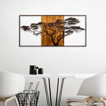 Decoratiune de perete, Acacia Tree, Latime: 147 cm Inaltime: 70 cm Adancime: 3 cm, Multicolor imagine