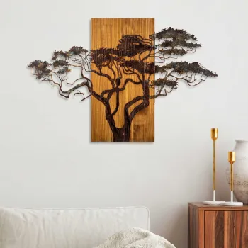 Decoratiune de perete, Acacia Tree, Latime: 90 cm Inaltime: 58 cm Adancime: 3 cm, Multicolor imagine