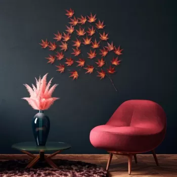 Decoratiune de perete, Acer Palmatum, Metal, Dimensiune: 85 x 115 x 4 cm, Multicolor imagine
