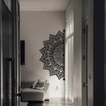 Decoratiune de perete, Afra, Metal, Dimensiune: 160 x 77 cm, Negru imagine