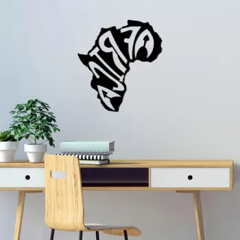 Decoratiune de perete, Africa, Metal, Dimensiune: 64 x 70 cm, Negru imagine