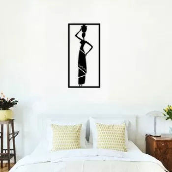 Decoratiune de perete, Afrikal? K?zlar_2, Metal, Dimensiune: 35 x 70 cm, Negru imagine